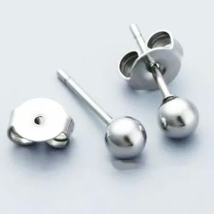💗 Silver Bead Ball Stud Earrings 5mm NEW
